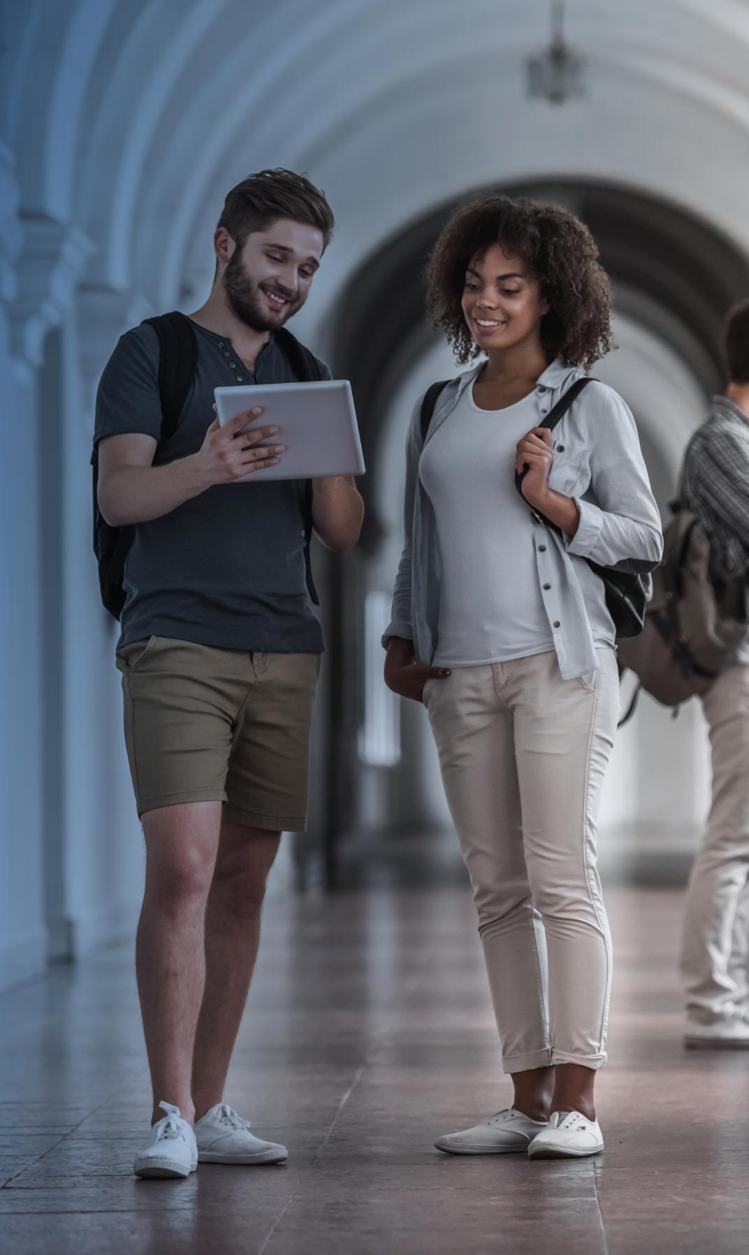 Man and woman with tablet