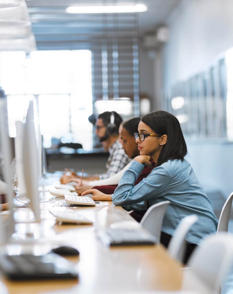 People using computers